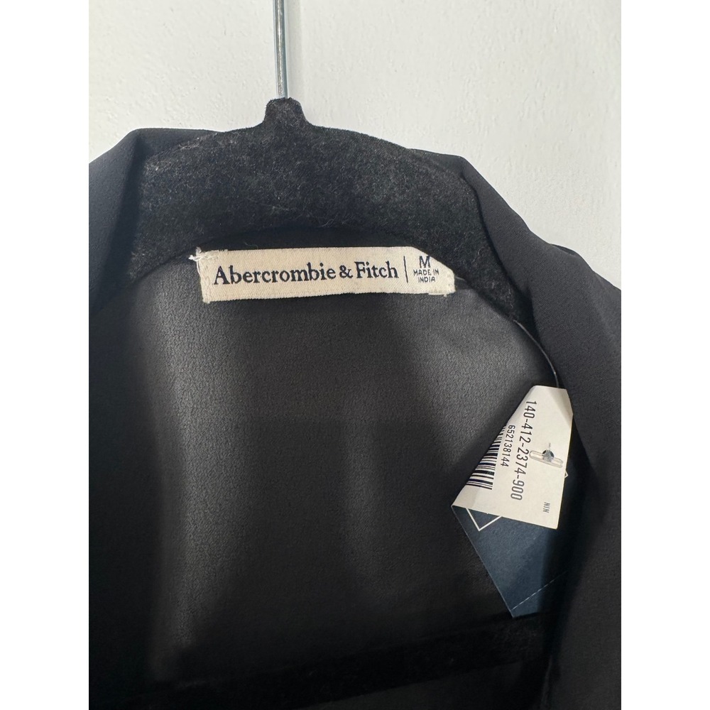 Abercrombie & Fitch Womens Sheer Long Sleeve Blouse Black Hook Eye - Picture 3 of 6